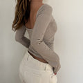 Slim-fit Backless Long-sleeved Top