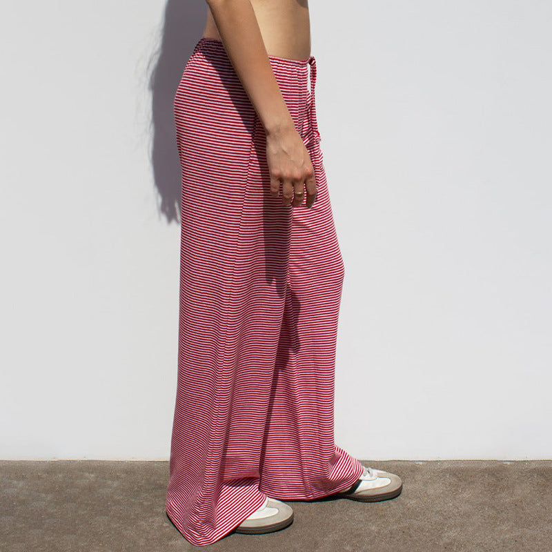 Casual Lace Up Home Wide-leg Pants