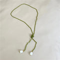 White Lily Winding Necklace