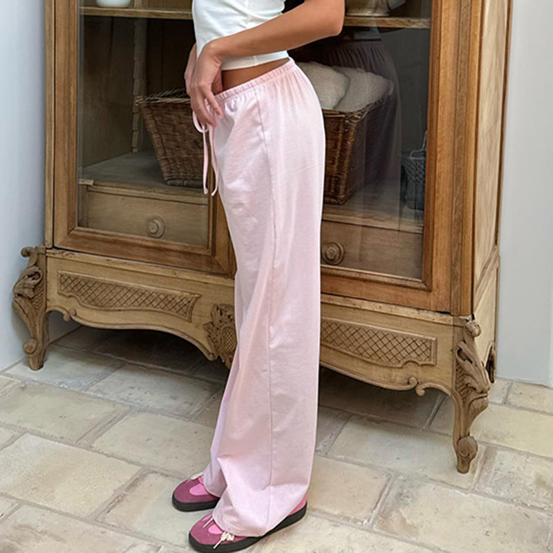 Casual Lace Up Home Wide-leg Pants