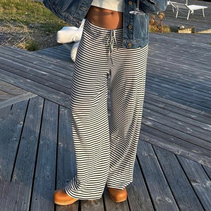 Casual Lace Up Home Wide-leg Pants