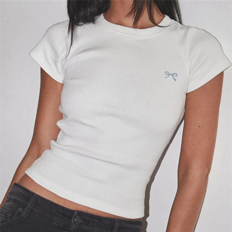 Round Neck Pullover Short Sleeve Top